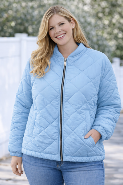 PS JAS 'GEWATTEERD' | LICHTBLAUW