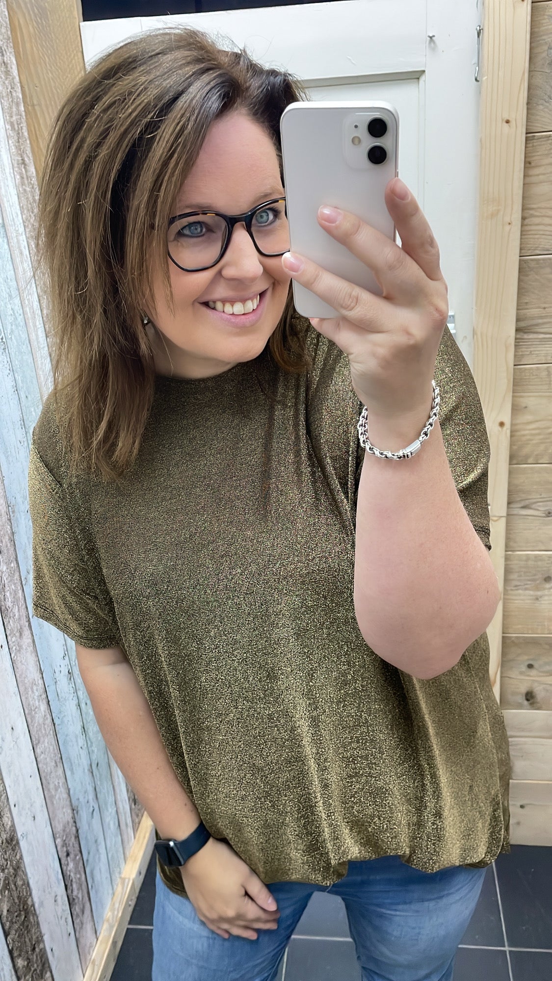 PS TOP 'GLITTER' | GOUD