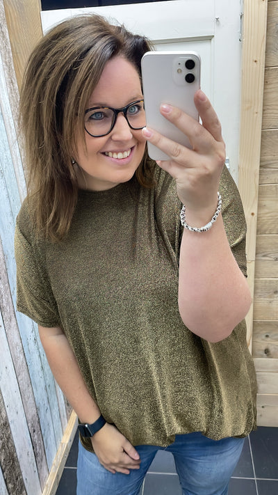 PS TOP 'GLITTER' | GOUD