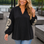 PS BLOUSE 'BORDUURSEL' | ZWART