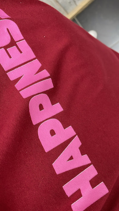 PS T-SHIRT ‘HAPPINESS' | BORDEAUX