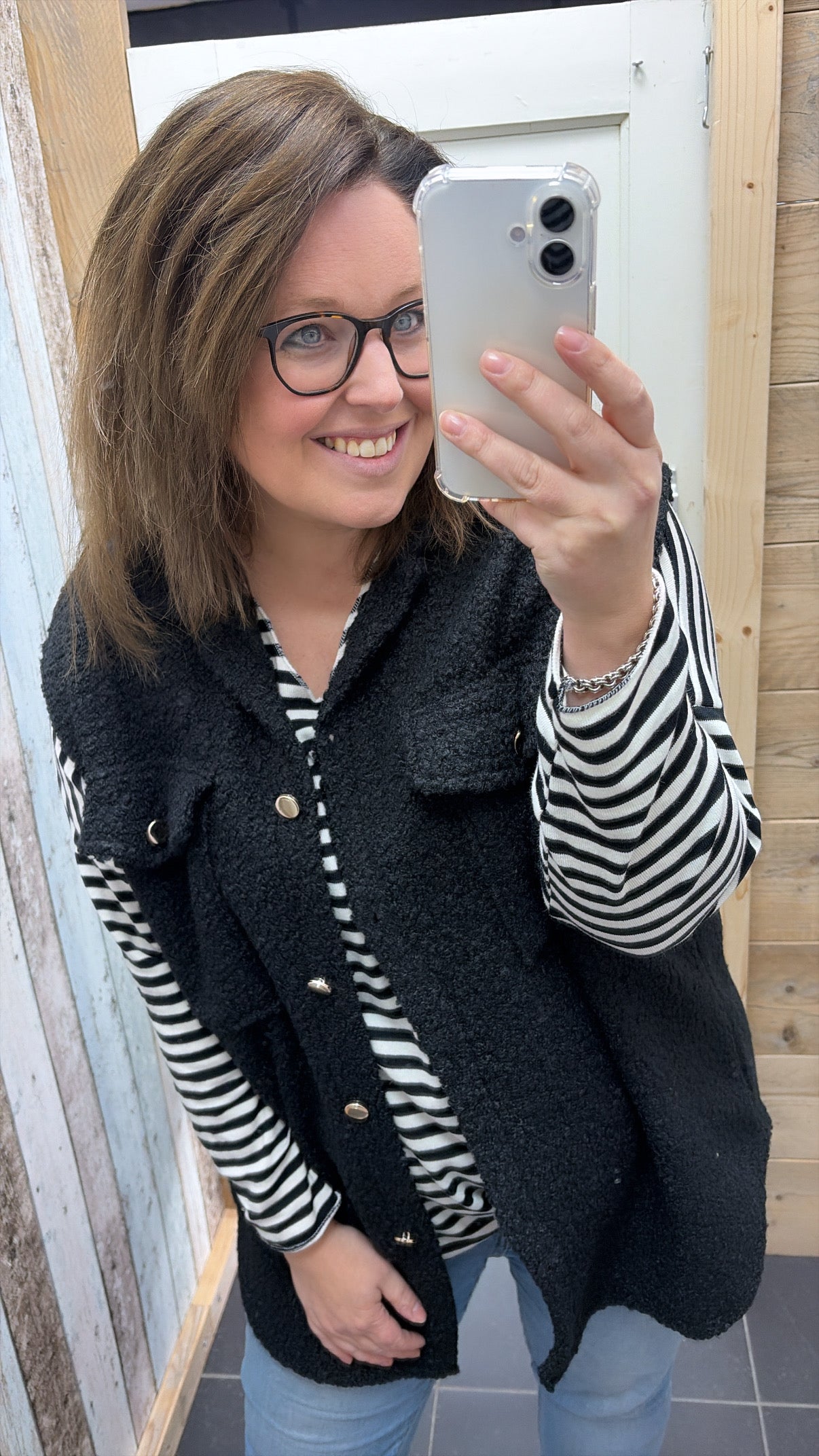 PS TOP 'STREPEN' | ZWART