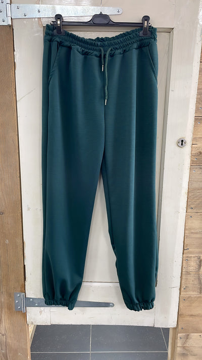 PS JOGGINGBROEK 'GESMOKT' | PETROL