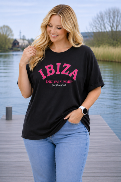 PS T-SHIRT 'IBIZA' | ZWART