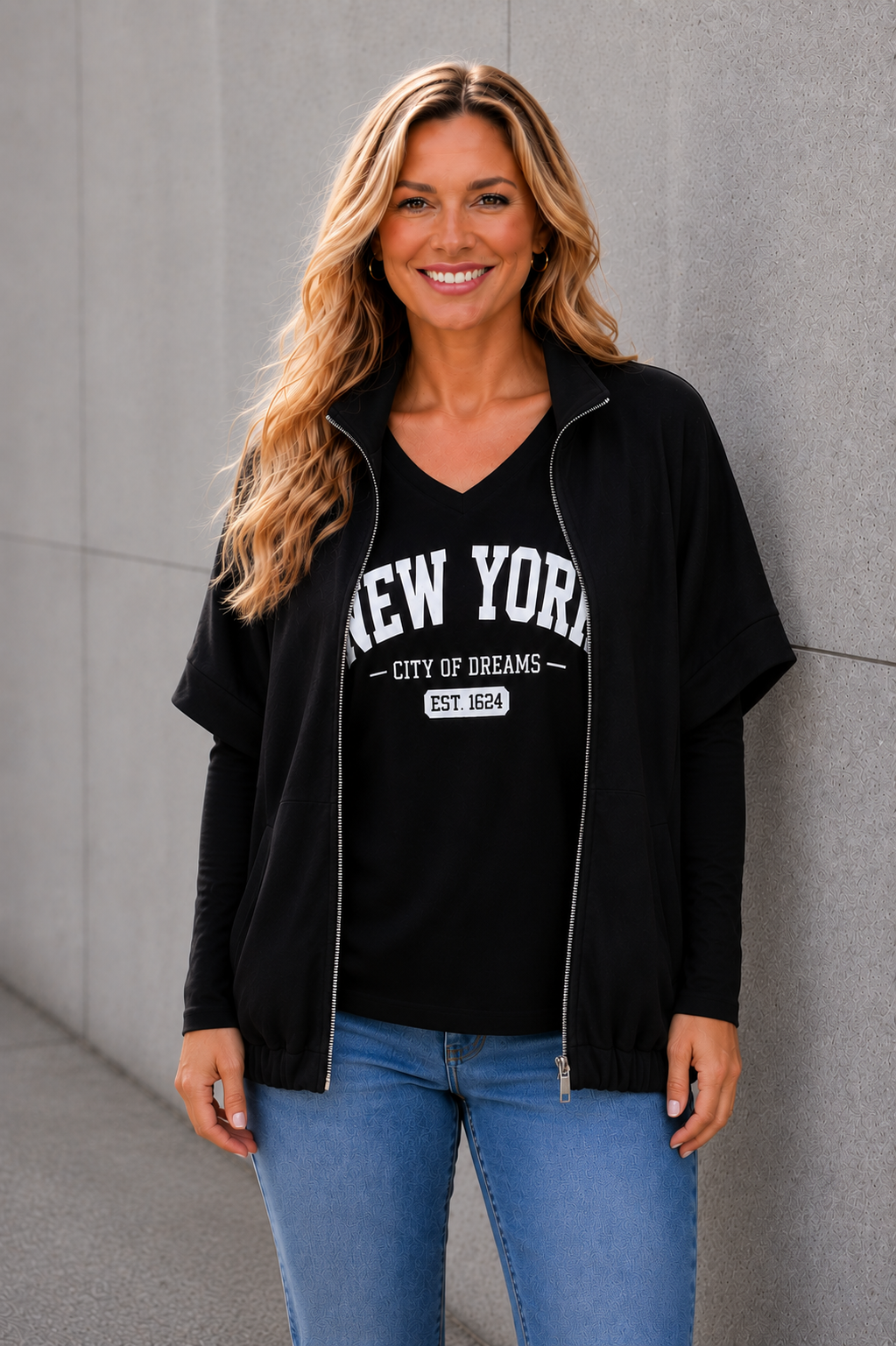 PS TOP 'NY' | ZWART
