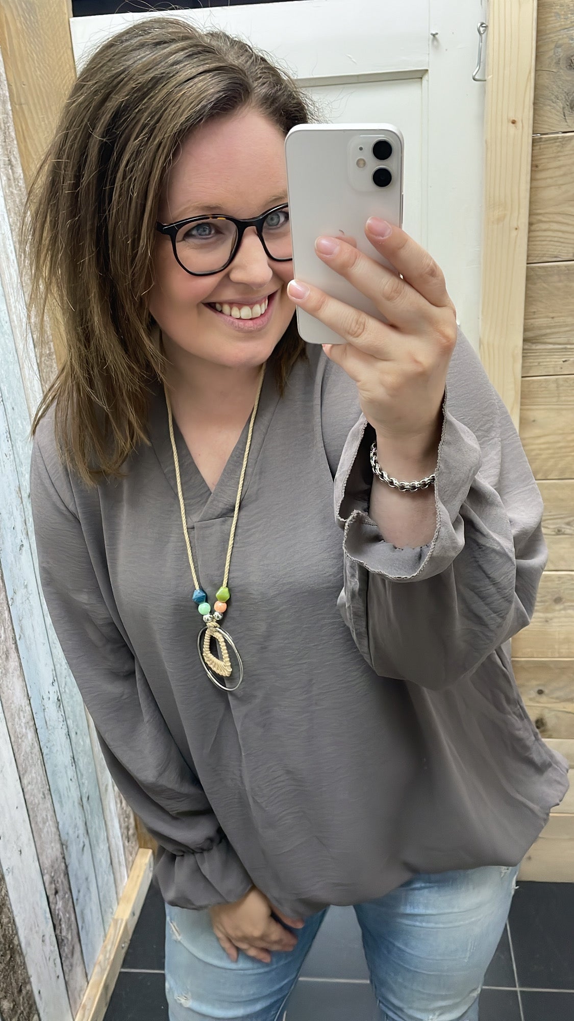 PS BLOUSE ‘KETTING’ | TAUPE