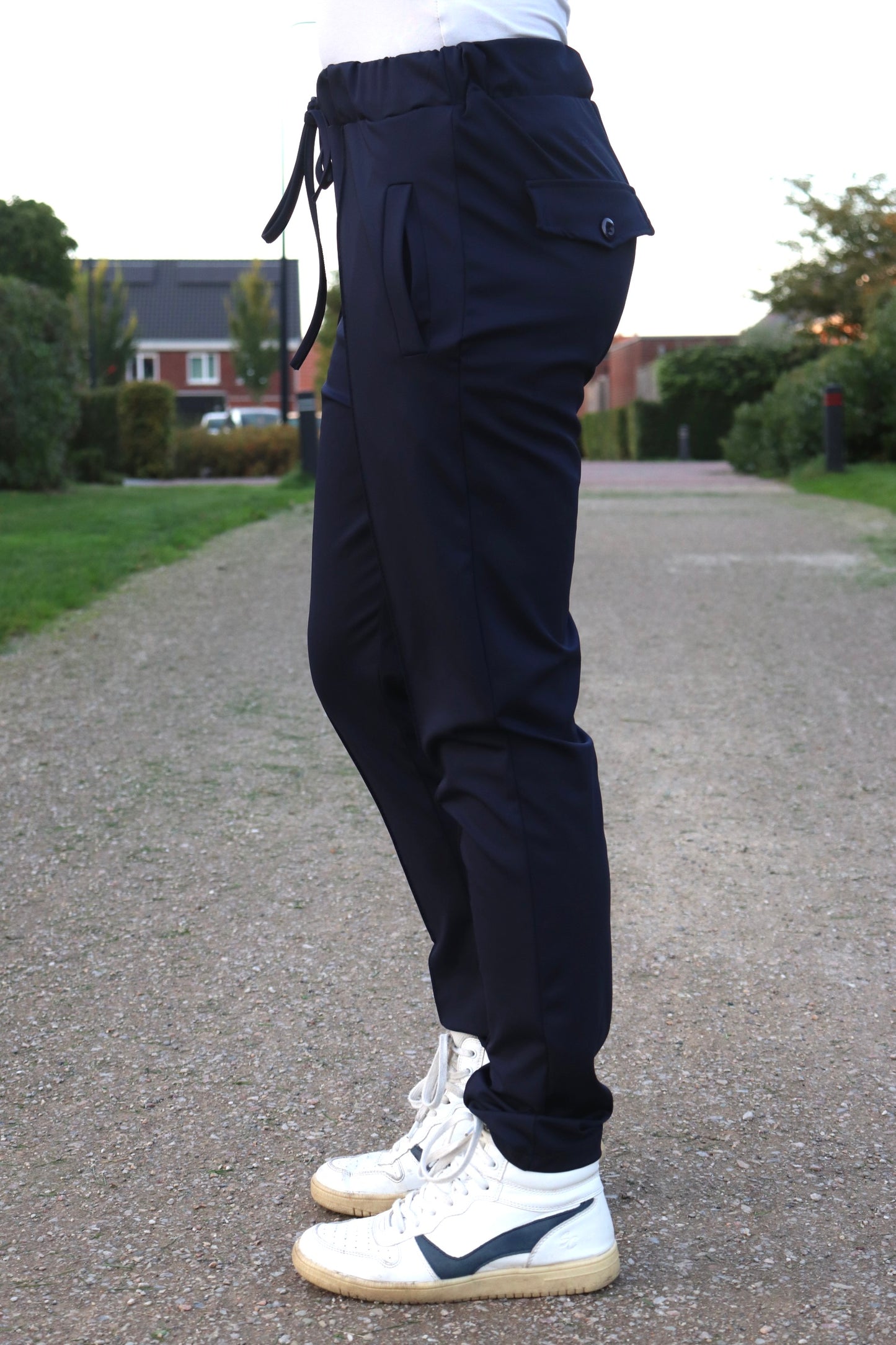 TRAVELSTOF BROEK 'BIES' | DONKERBLAUW