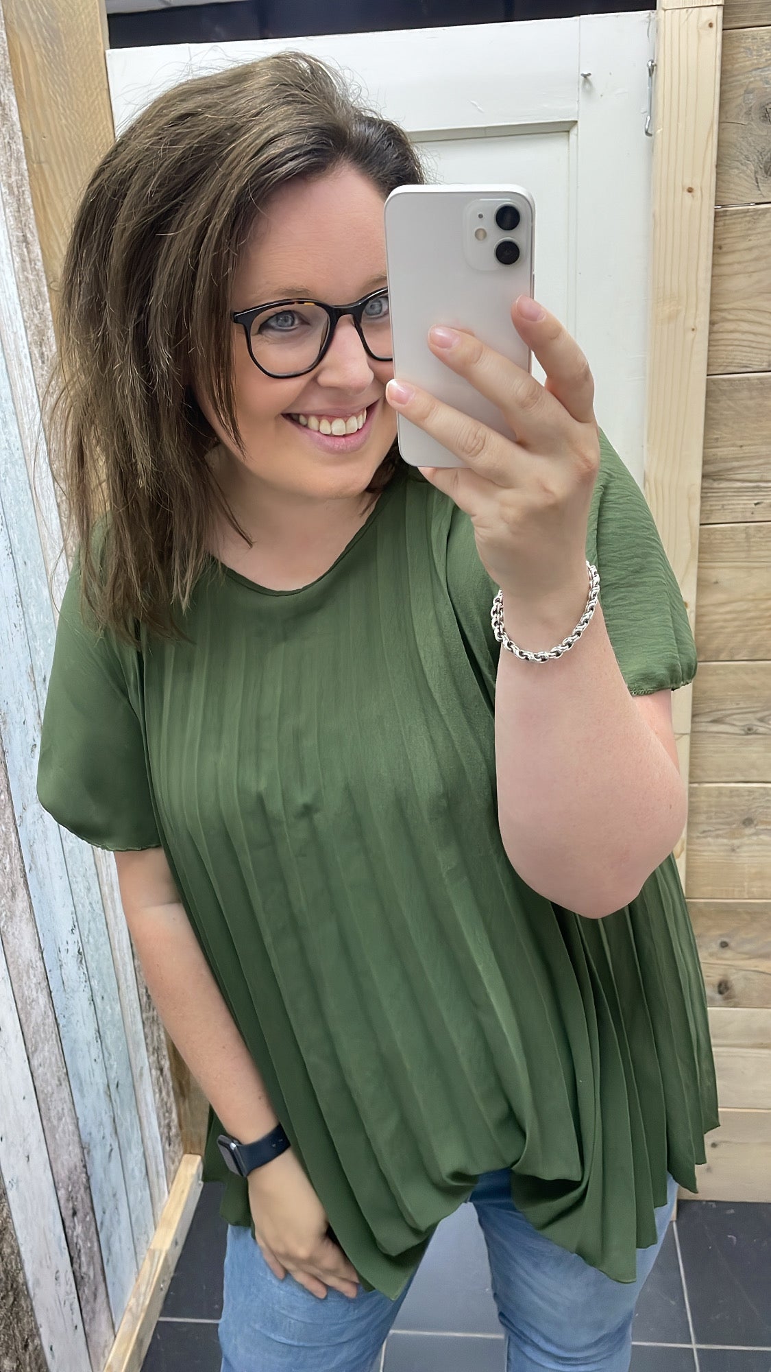 PS BLOUSE 'PLISSÉ' | ARMY