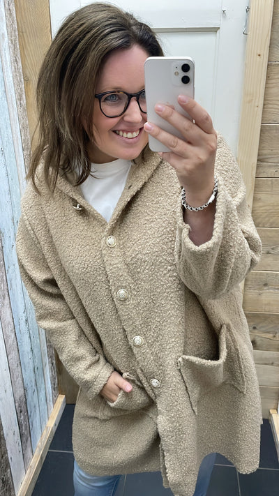 PS VEST 'TEDDY EMBLEEM' | TAUPE