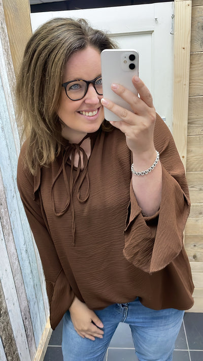 PS BLOUSE ‘TROMPETMOUW’ | CAMEL