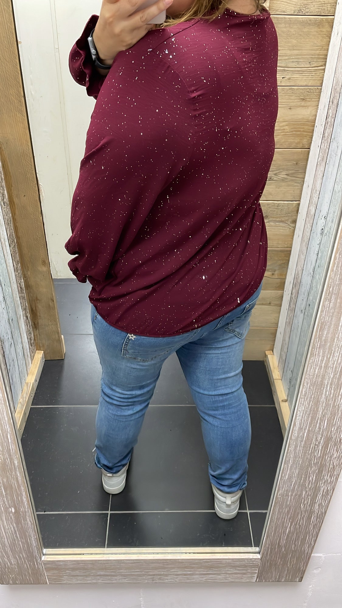 PS BLOUSE ‘GLITTER’ | BORDEAUX