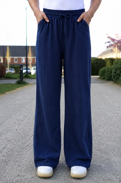 LINNEN BROEK | NAVY