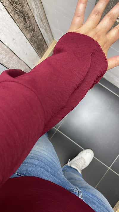 BLOUSE 'TROMPETMOUW' | BORDEAUX