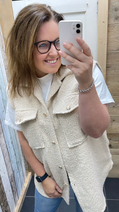 PS GILET 'TEDDY' | BEIGE