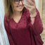 PS BLOUSE 'PAILLETTEN' | BORDEAUX