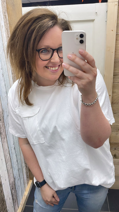 PS T-SHIRT ‘POCKET' | WIT