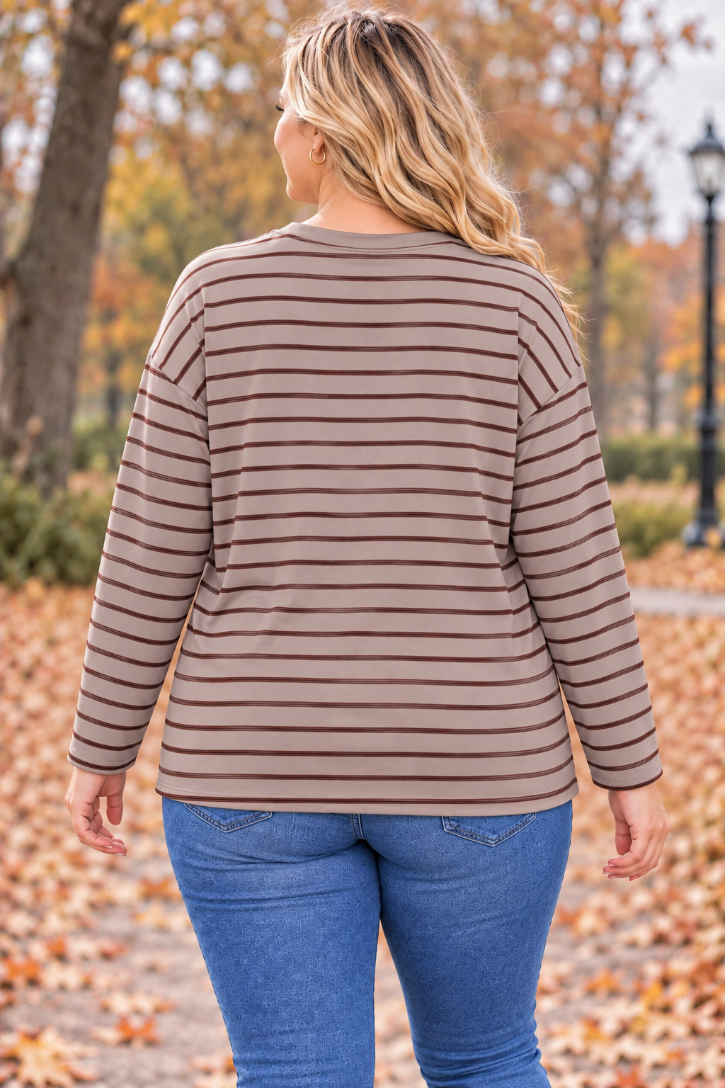 PS TOP 'AUTUMN STREPEN' | TAUPE