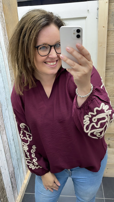 BLOUSE 'BORDUURSEL' | BORDEAUX