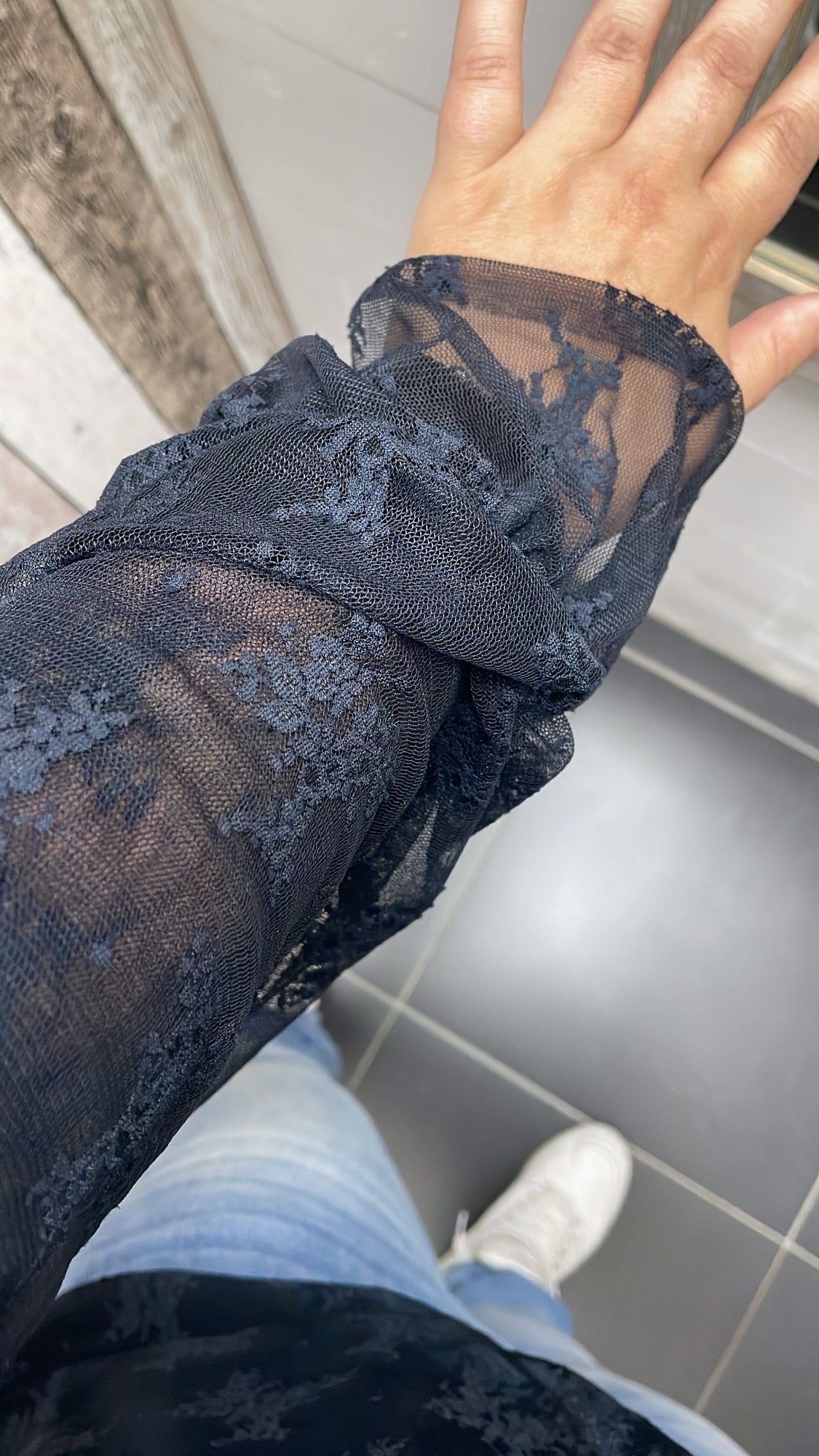 PS BLOUSE 'KANT' | ZWART