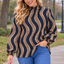PS TOP 'GESMOKTE COLL' | NAVY