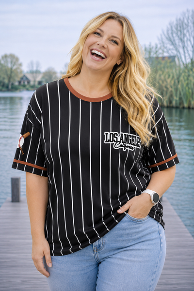 PS TOP 'BASEBALL' | ZWART