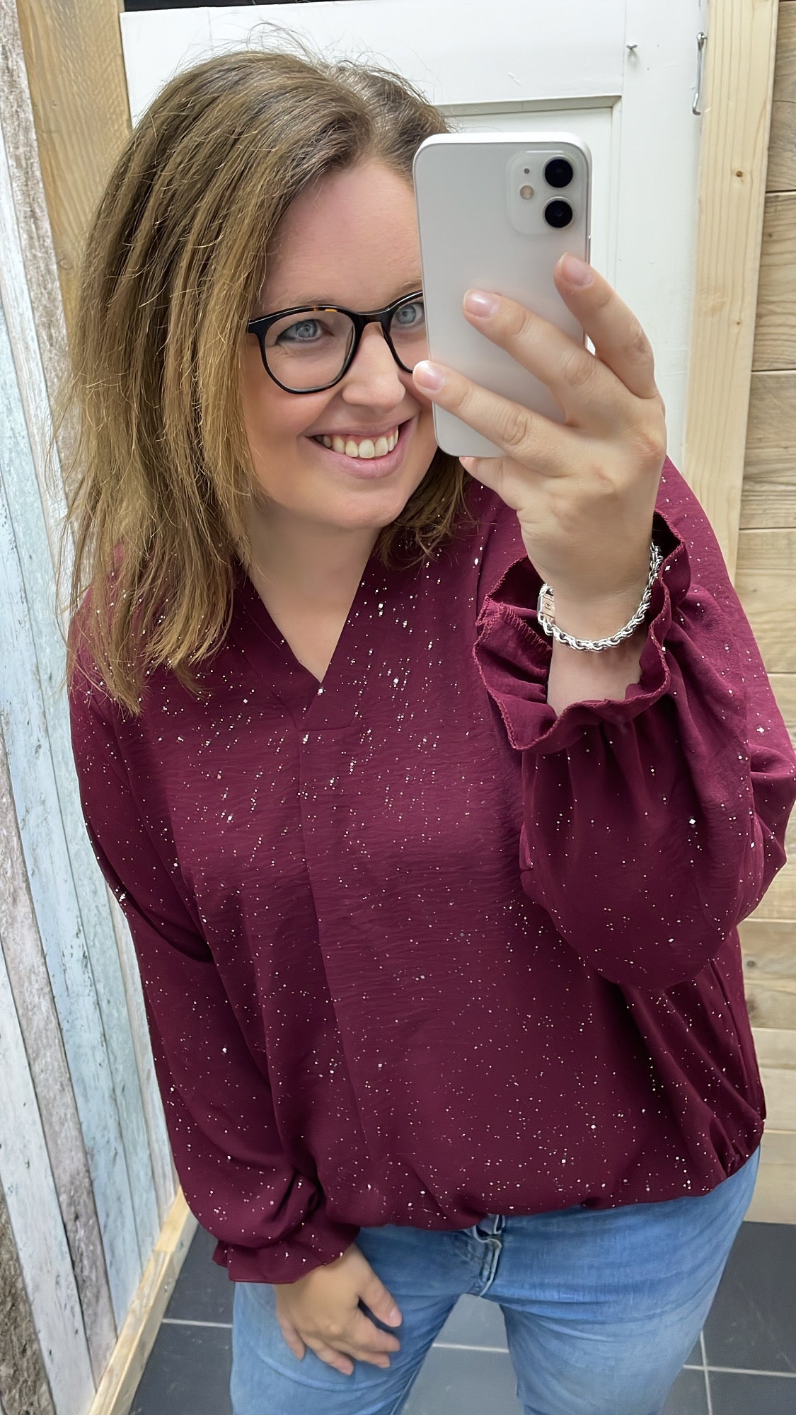 PS BLOUSE ‘GLITTER’ | BORDEAUX