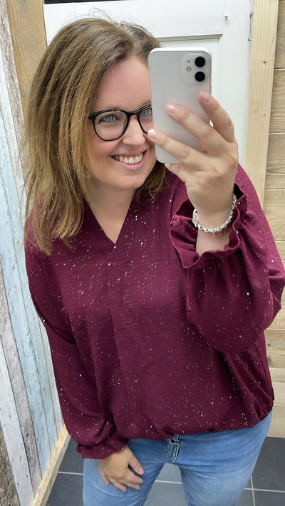 PS BLOUSE ‘GLITTER’ | BORDEAUX