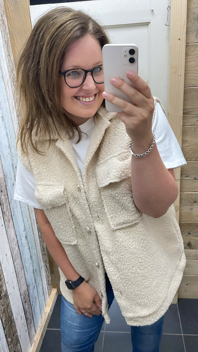 PS GILET 'TEDDY' | BEIGE
