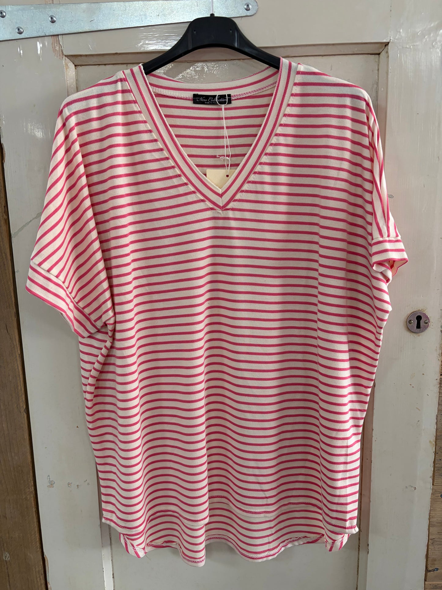 TOP V-HALS ‘KATOEN' | FUCHSIA