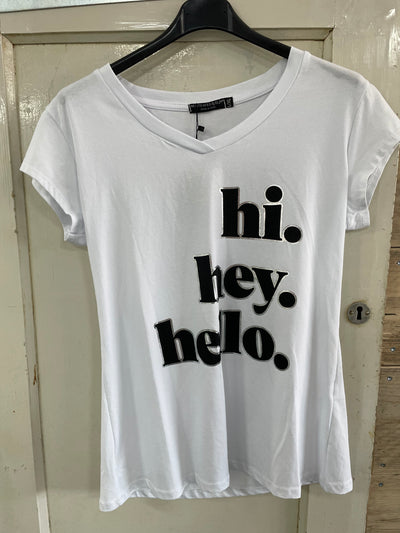 T-SHIRT 'HEY, HI, HELLO' | WIT