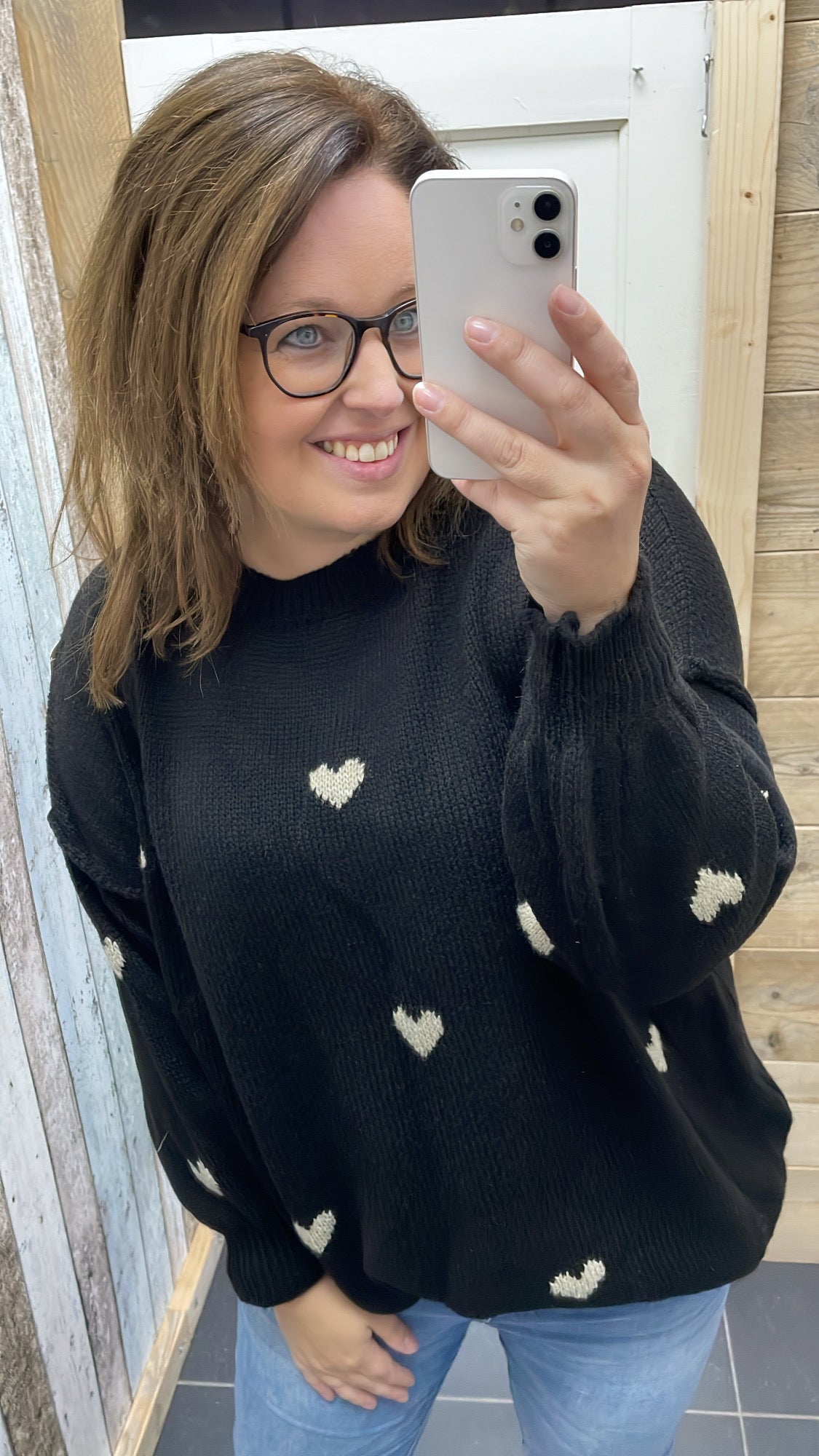 PS TRUI 'HARTJES' | ZWART (BEIGE)