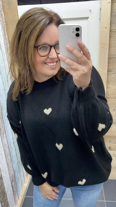 PS TRUI 'HARTJES' | ZWART (BEIGE)