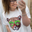 PS T-SHIRT ‘PANTER' | OFF-WHITE/GROEN