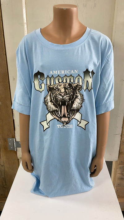 PS T-SHIRT 'AMERICAN' | BLAUW