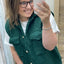 PS GILET 'TEDDY' | DONKERGROEN