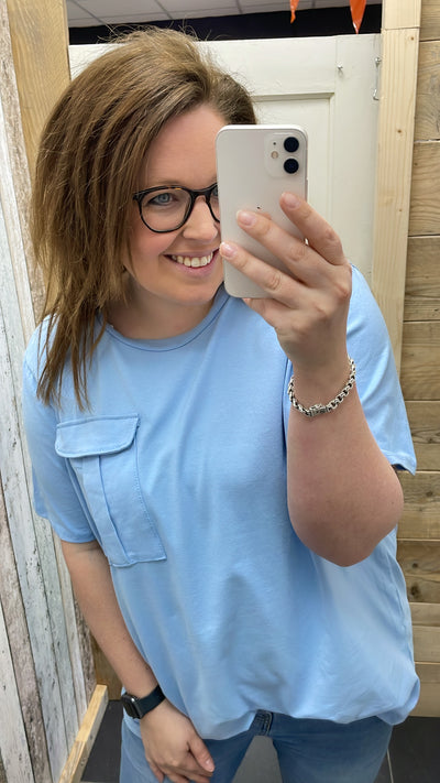 PS T-SHIRT ‘POCKET' | BLAUW