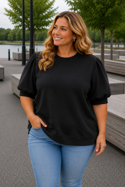 PS TOP ‘POFMOUW' | ZWART