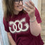 PS T-SHIRT ‘CC' | BORDEAUX