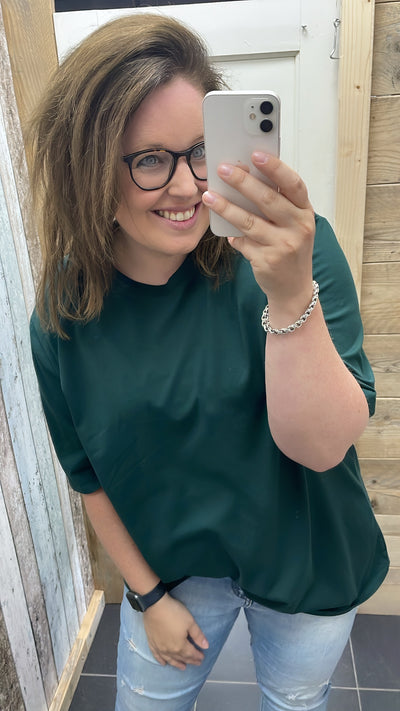 PS T-SHIRT ‘BASIC’ | DONKERGROEN