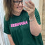 PS T-SHIRT ‘HAPPINESS' | DONKERGROEN