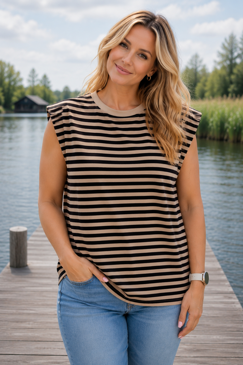 TOP ‘SCHOUDERVULLING’ | BRUIN/BEIGE