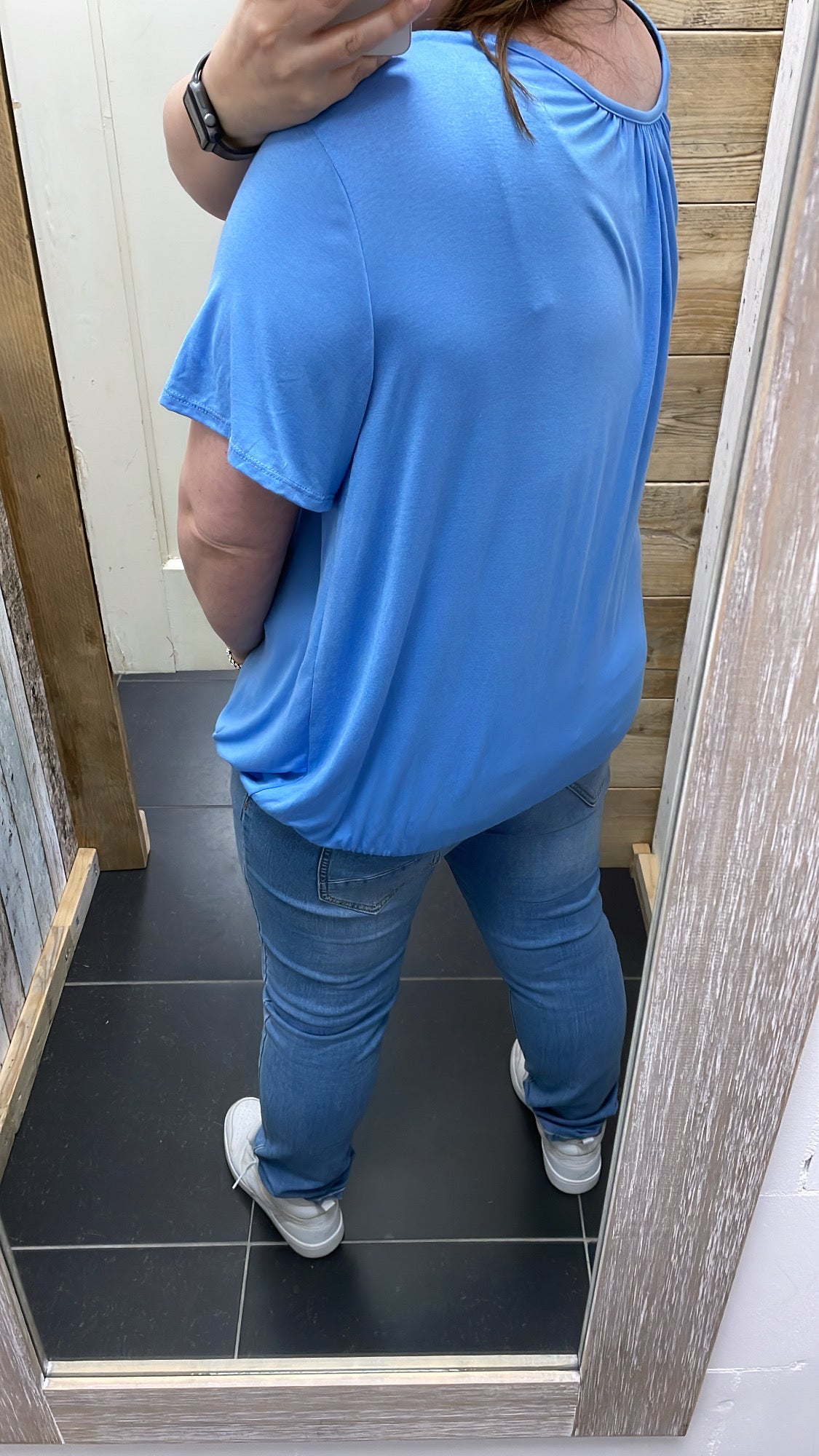BALLONTOP 'KORTE MOUW' | BLAUW