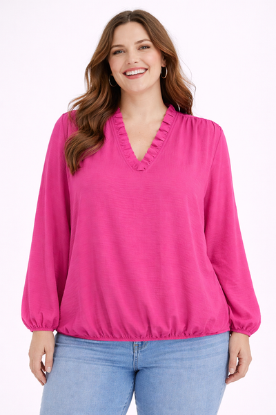 PS BLOUSE 'ELASTIEK' | FUCHSIA