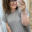PS BLOUSE 'PLISSÉ' | GRIJS/TAUPE