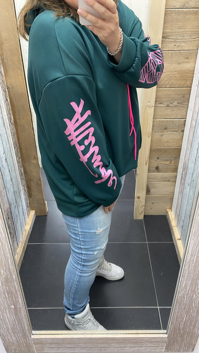 PS SWEATER 'ICONIC' | DONKERGROEN