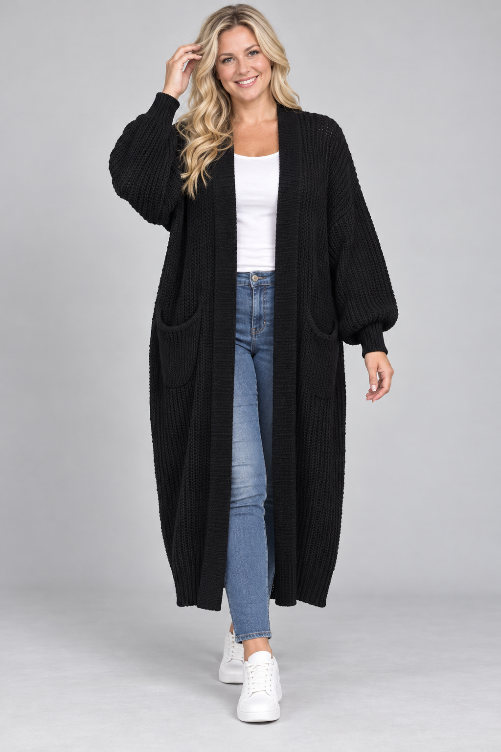 PS VEST LANG 'POFMOUW' | ZWART