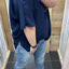 PS BLOUSE ‘OPEN SCHOUDER’ | DONKERBLAUW