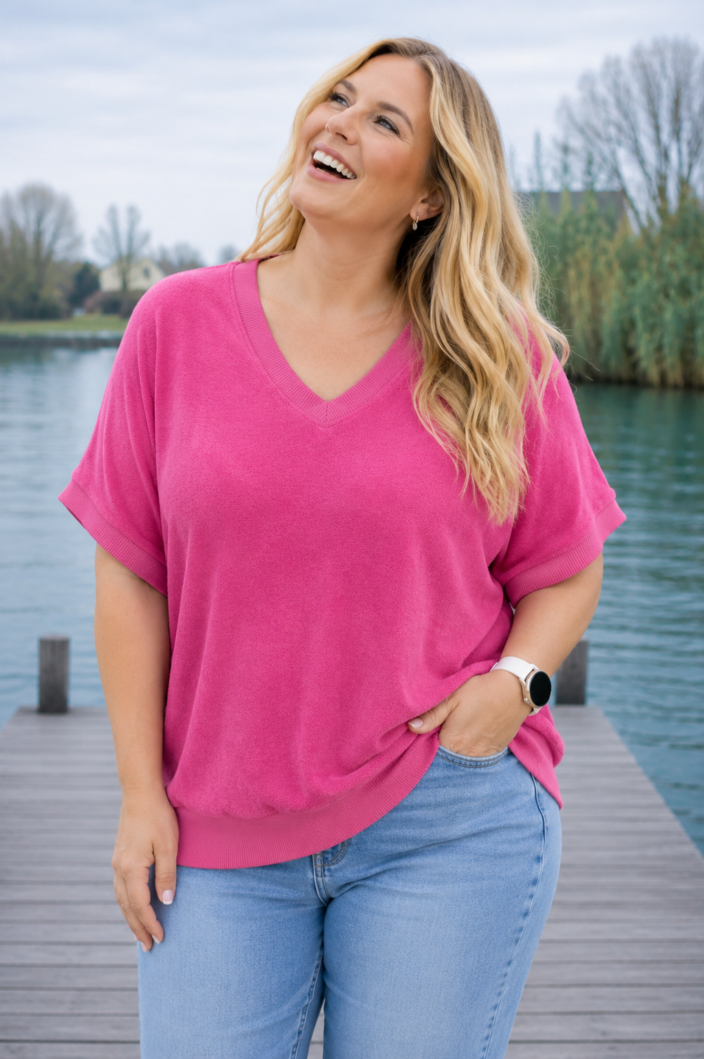 PS TOP 'BADSTOF' | FUCHSIA