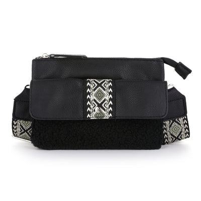 KLEINE TAS 'AZTEC FLAP' | ZWART
