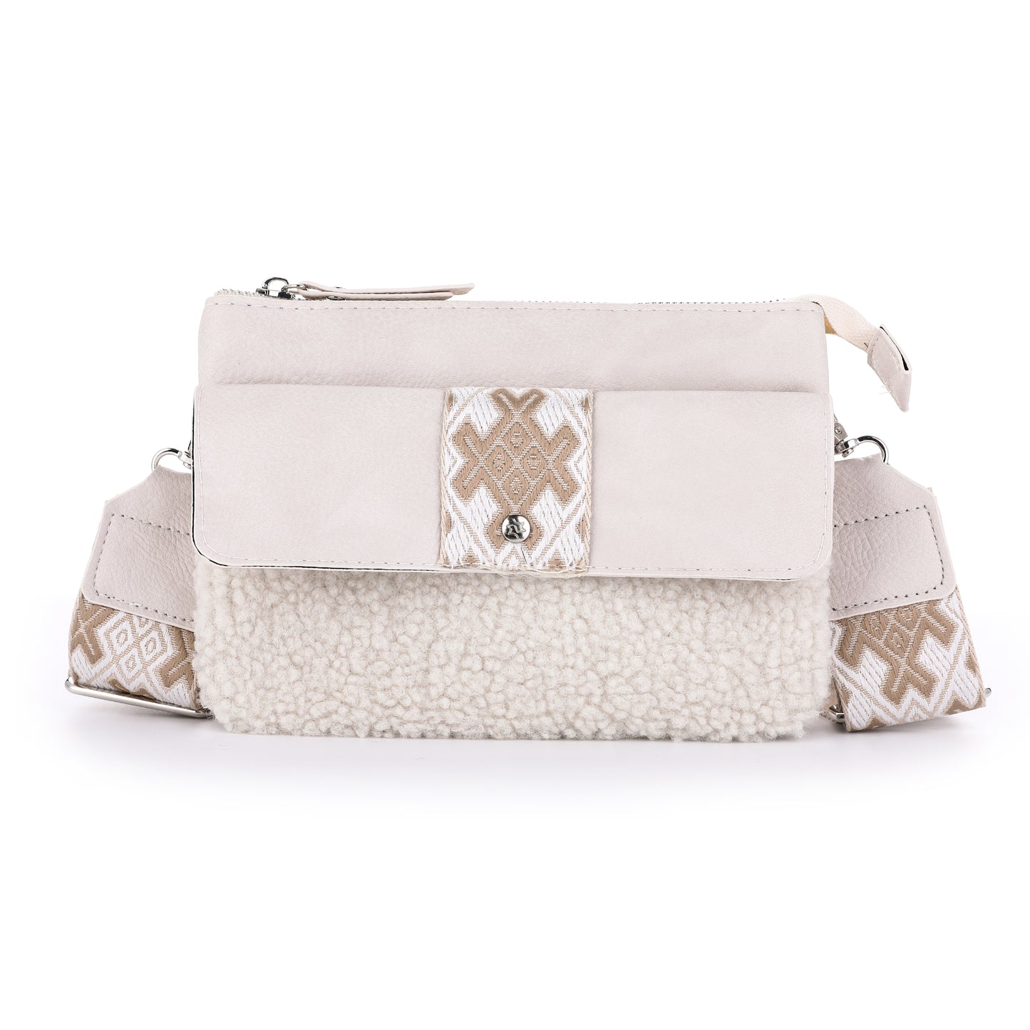 KLEINE TAS 'AZTEC FLAP' | BEIGE